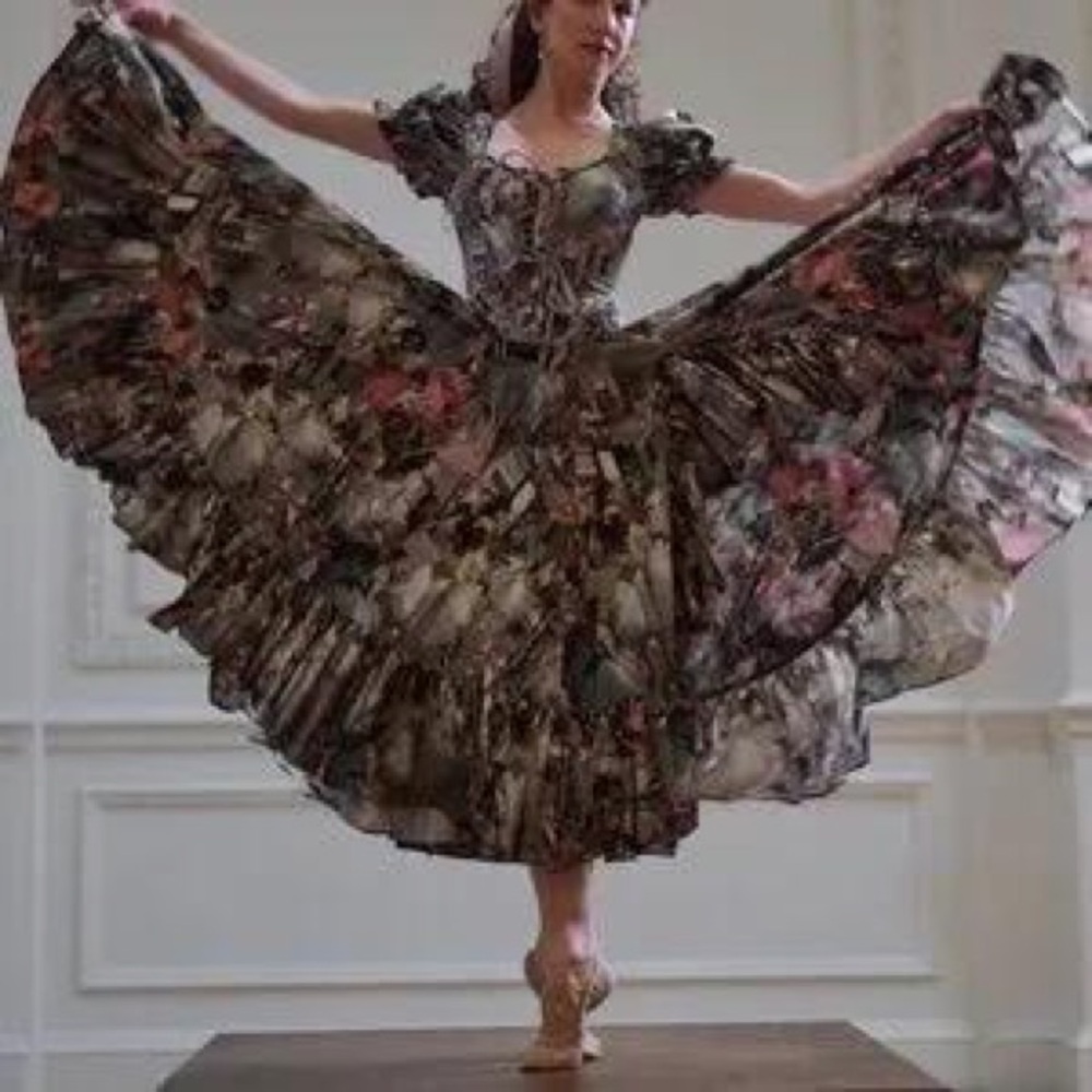 Floral Puff Sleeve Midi Dress - Picture 2 of 3